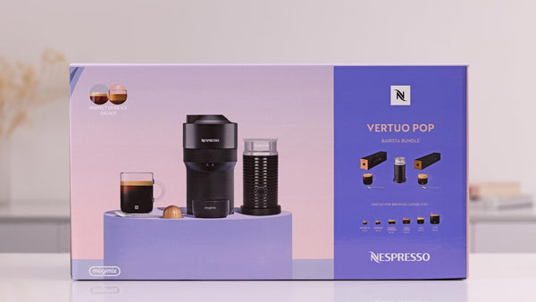 Nespresso Vertuo Pop Coffee Machine by De'Longhi, Over 30 Varieties of Pods, Compact Footprint, Americano, Starter Capsule Set Included, ENV90.P, Pink