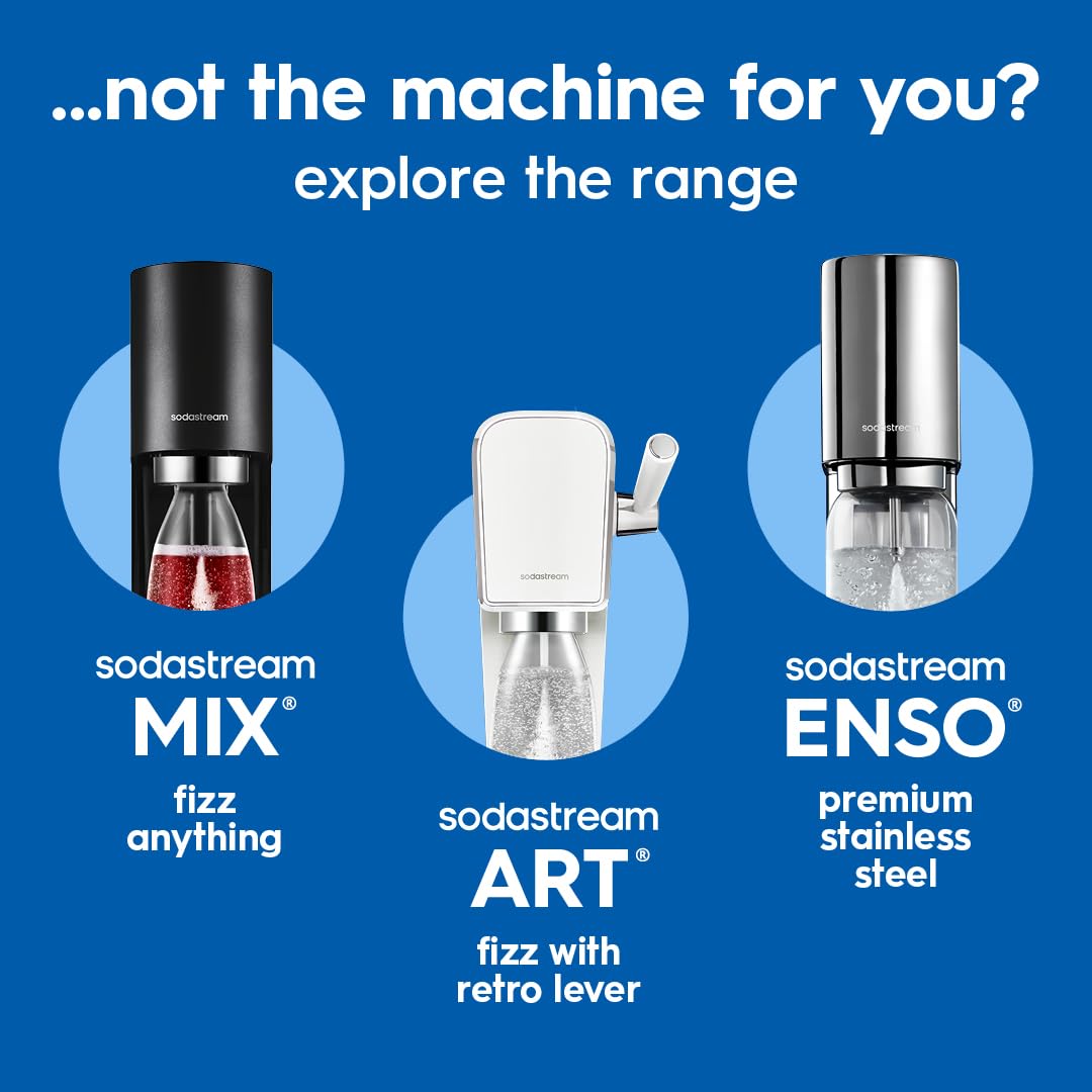 SodaStream - Terra Sparkling Water Maker, Quick Connect CO2 System, Includes 60L Gas Cylinder, BPA-Free 1L Bottle, Eco-Friendly & Reduces Plastic Waste, Black