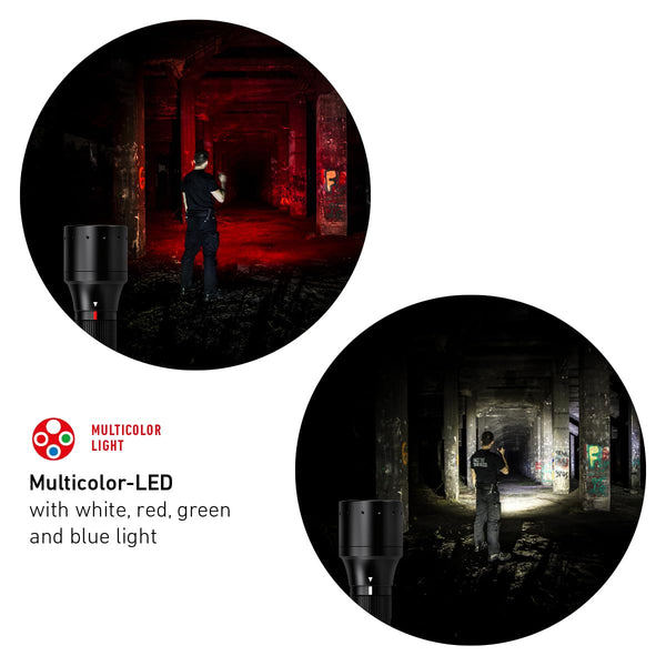 Ledlenser P7R torch LED, 1000 lumens, rechargeable Lithium 18650 battery, 210m long distance beam, focusable, up to zu 40h runtime, incl. magnetic charging system and wall mounting, Flashlight