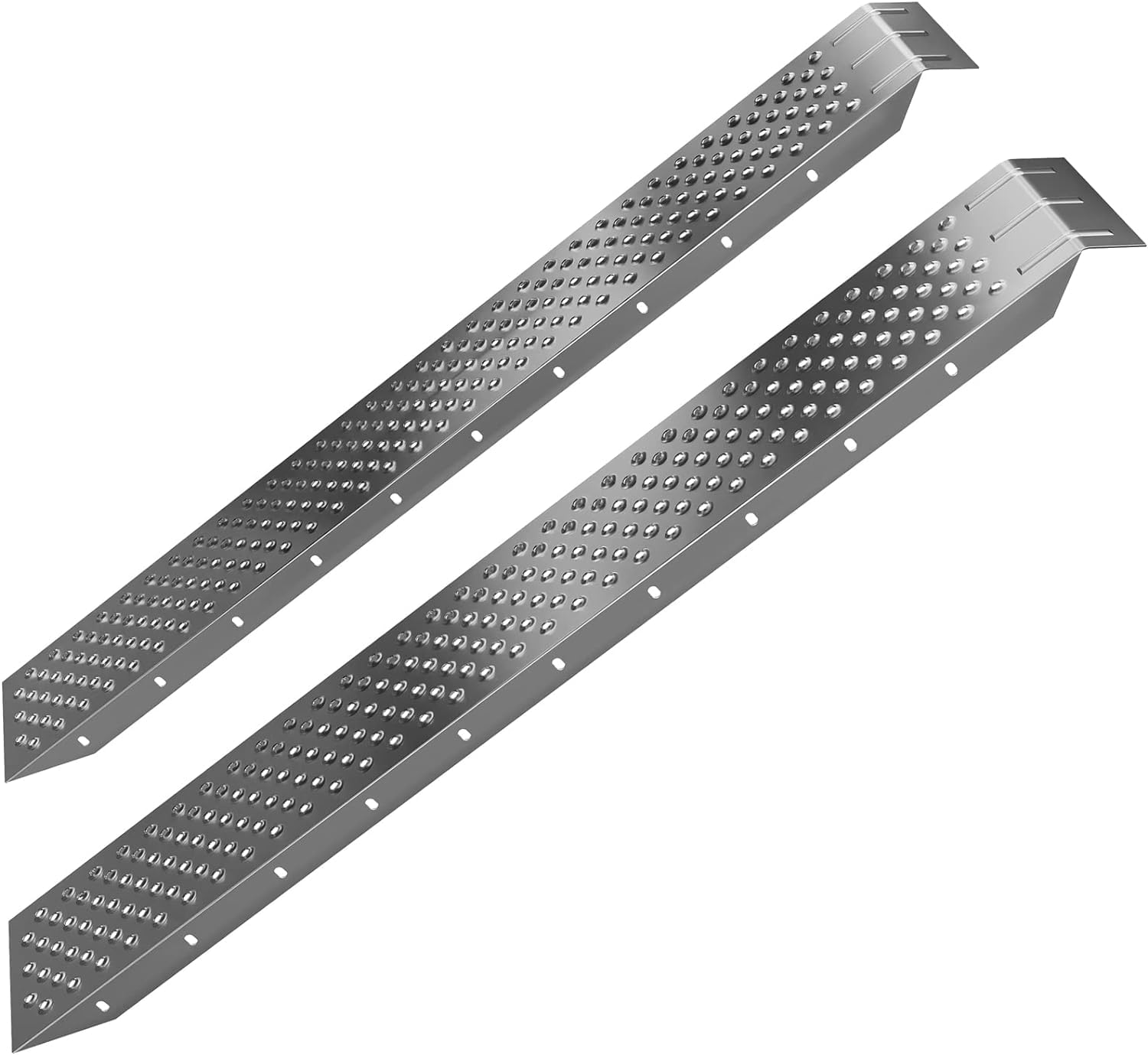 MONZANA® 2x Heavy Duty Loading Ramps 160x22.5x4.5cm | Galvanised Steel Non Slip Perforated Surface | 400kg Load Capacity | Motorbike Access Ramp ATV Quad Motorcycle Lawnmower Scooter Machinery