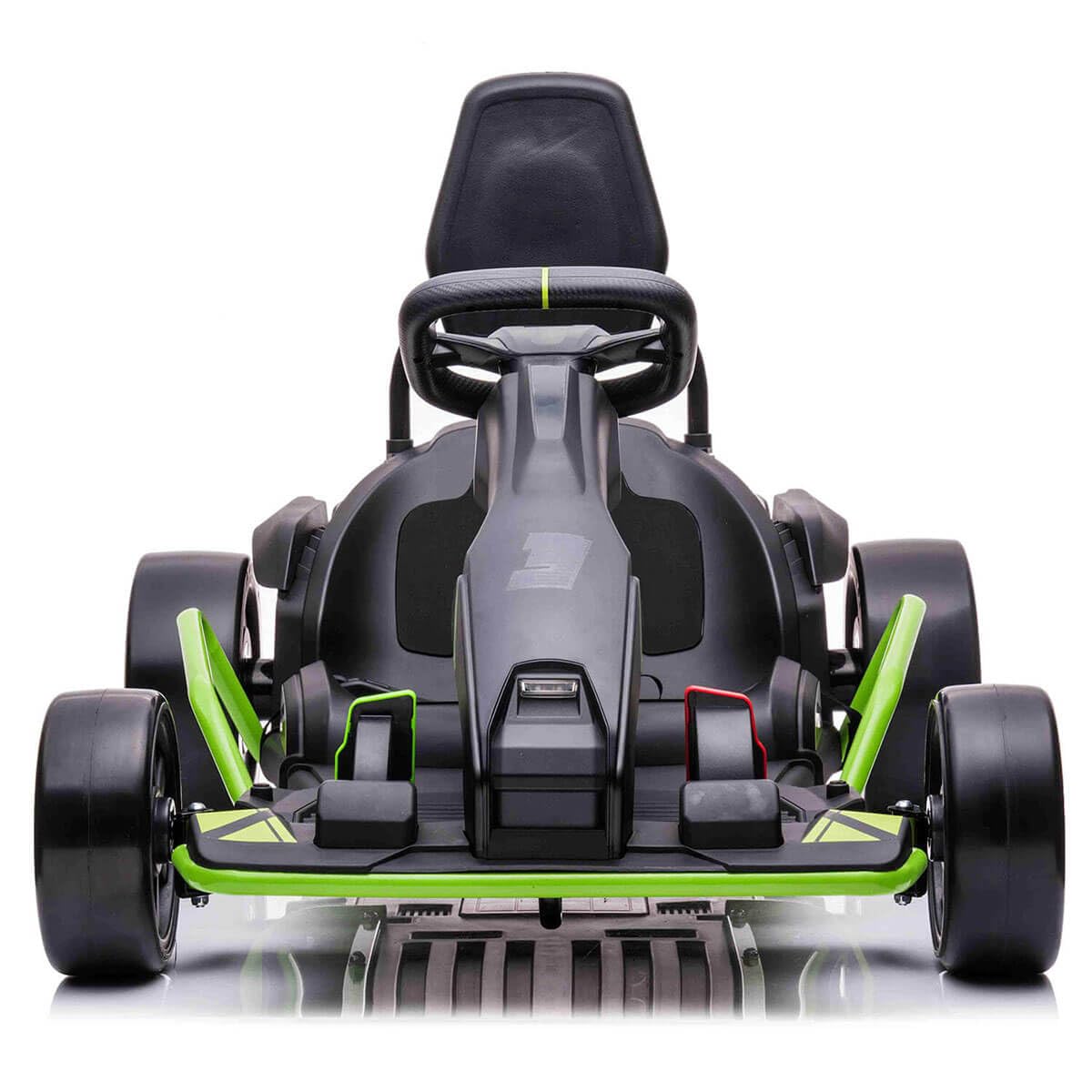 Drift Racer 24V Electric Ride On Go Kart┃Drift Go Kart┃Electronic and Mechanical Brakes┃Racing steering wheel┃Variable Speed┃Rear slick drift wheels┃LED Light┃OutdoorToys┃2 Colour Options┃Black┃