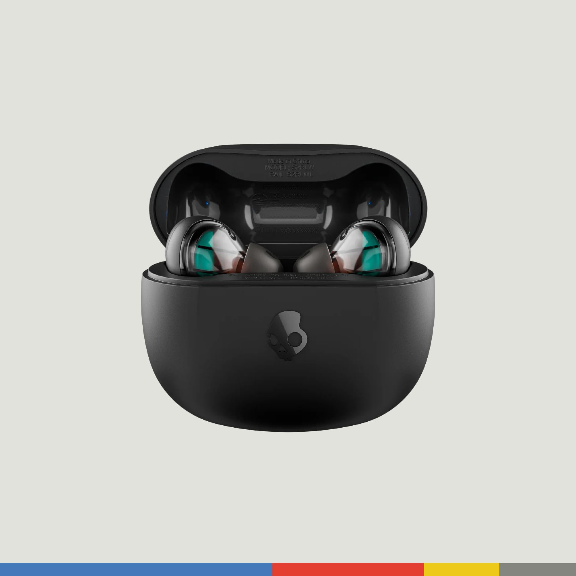 Skullcandy Rail Wireless Earbuds, Bluetooth Headphones, Noise Isolating Fit, Up to 42 Hours Battery, IP55 Sweat and Water Resistant, Microphone for iPhone Android - True Black