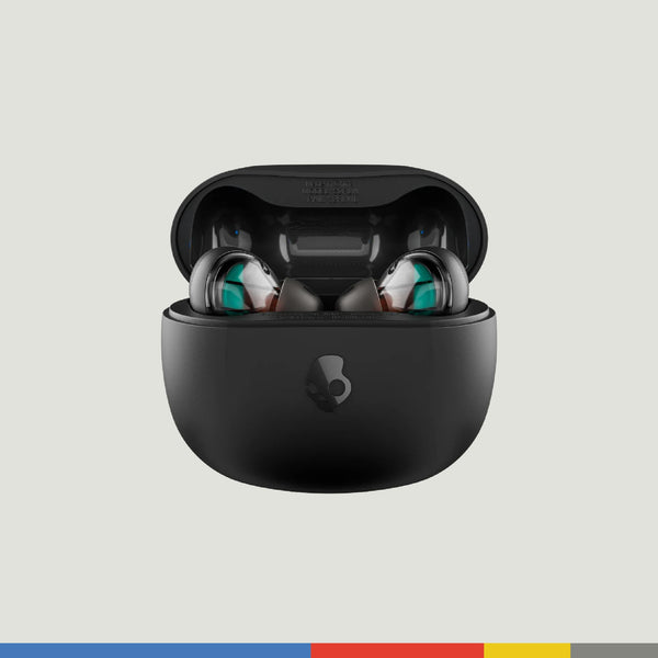 Skullcandy Rail Wireless Earbuds, Bluetooth Headphones, Noise Isolating Fit, Up to 42 Hours Battery, IP55 Sweat and Water Resistant, Microphone for iPhone Android - True Black