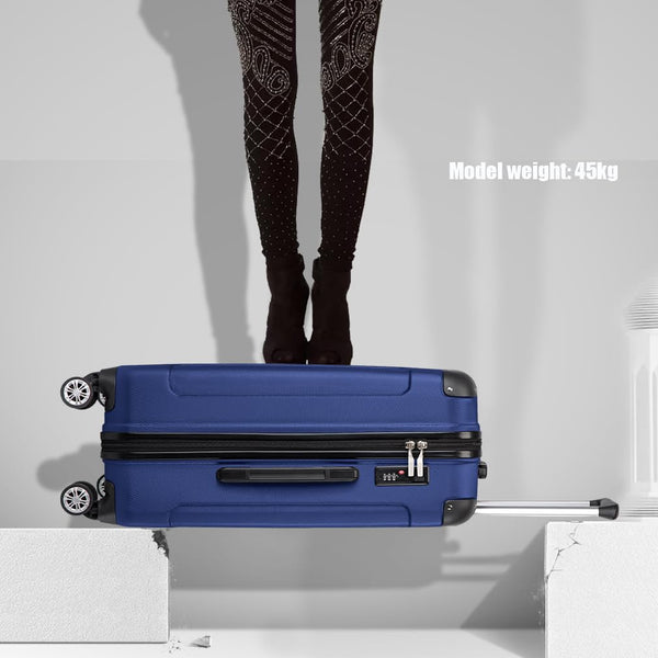 Kono 28 Inch Large Hard Shell Luggage Lightweight ABS 4 Wheels Spinner Business Trip Trolley Case Suitcase (Grey)