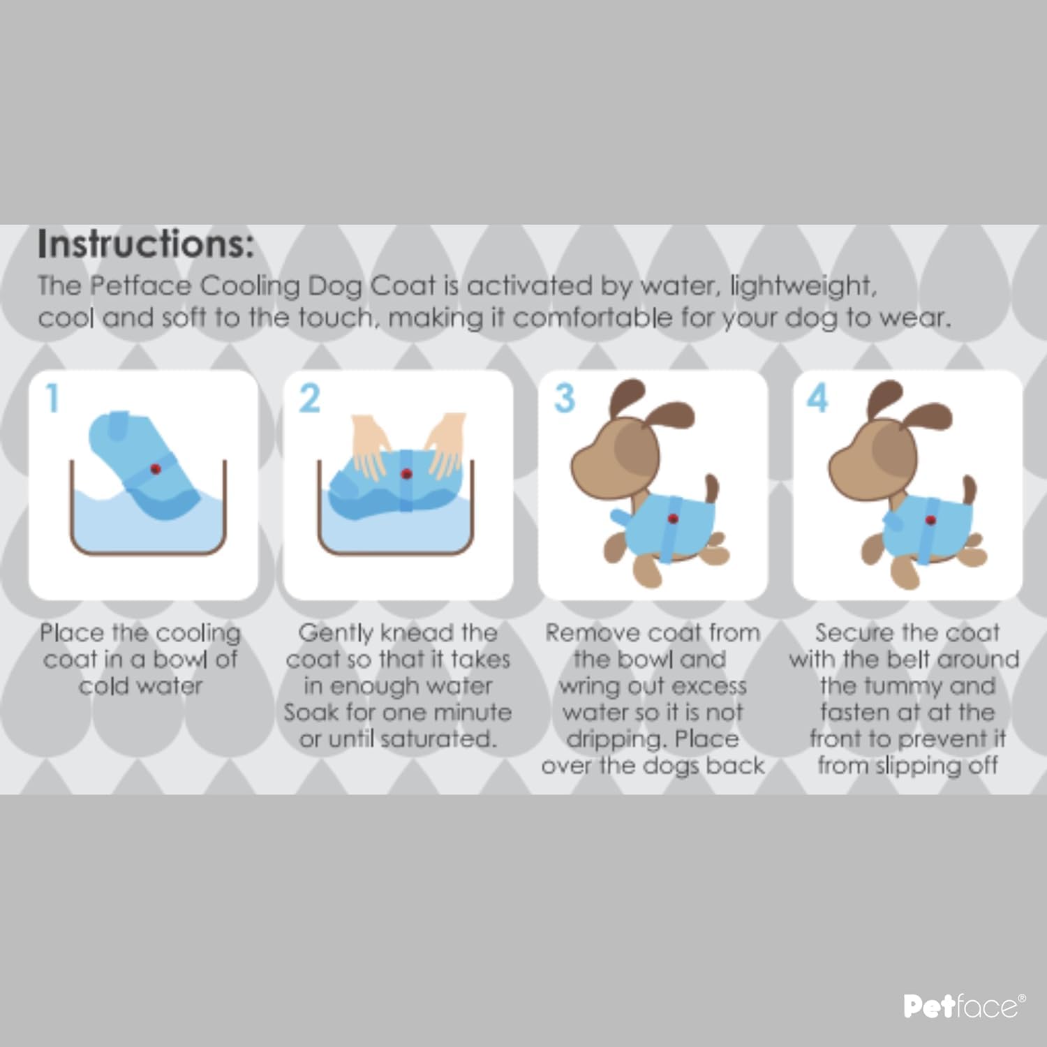 Petface Cooling Summer Dog Coat, 70 cm, Blue