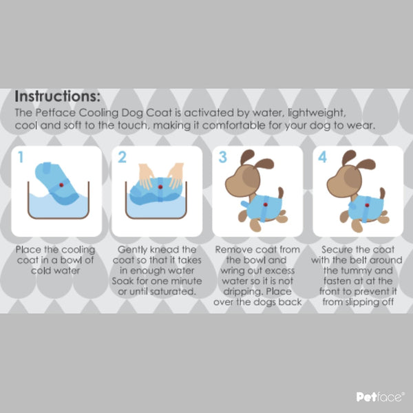 Petface Cooling Summer Dog Coat, 70 cm, Blue