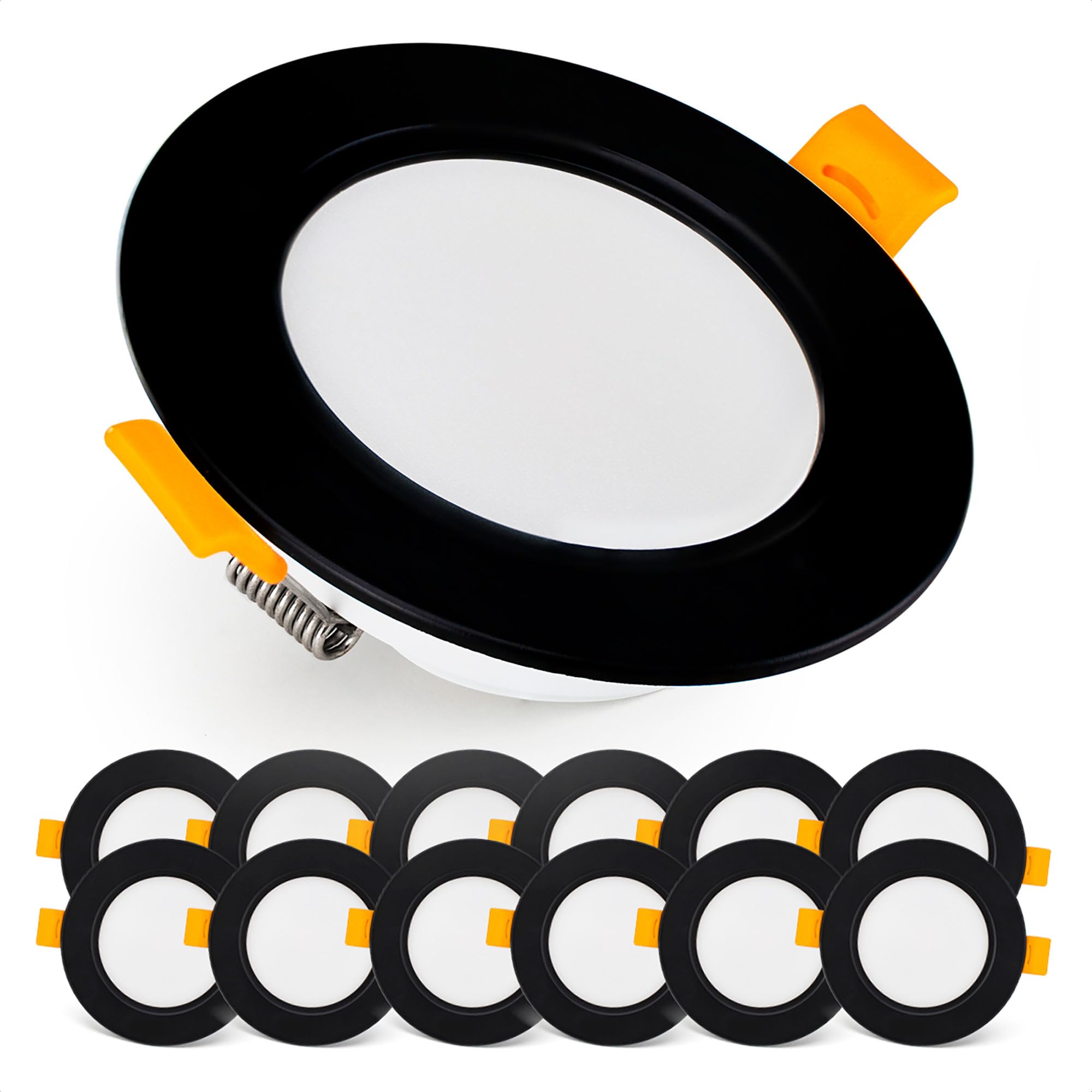 EMOS LED Downlights for Ceiling, 5W/500 Lumens, Warm White 3000K | IP54 Waterproof LED Spot Lights for Bathroom etc. | Set of 12 Recessed LED Ceiling