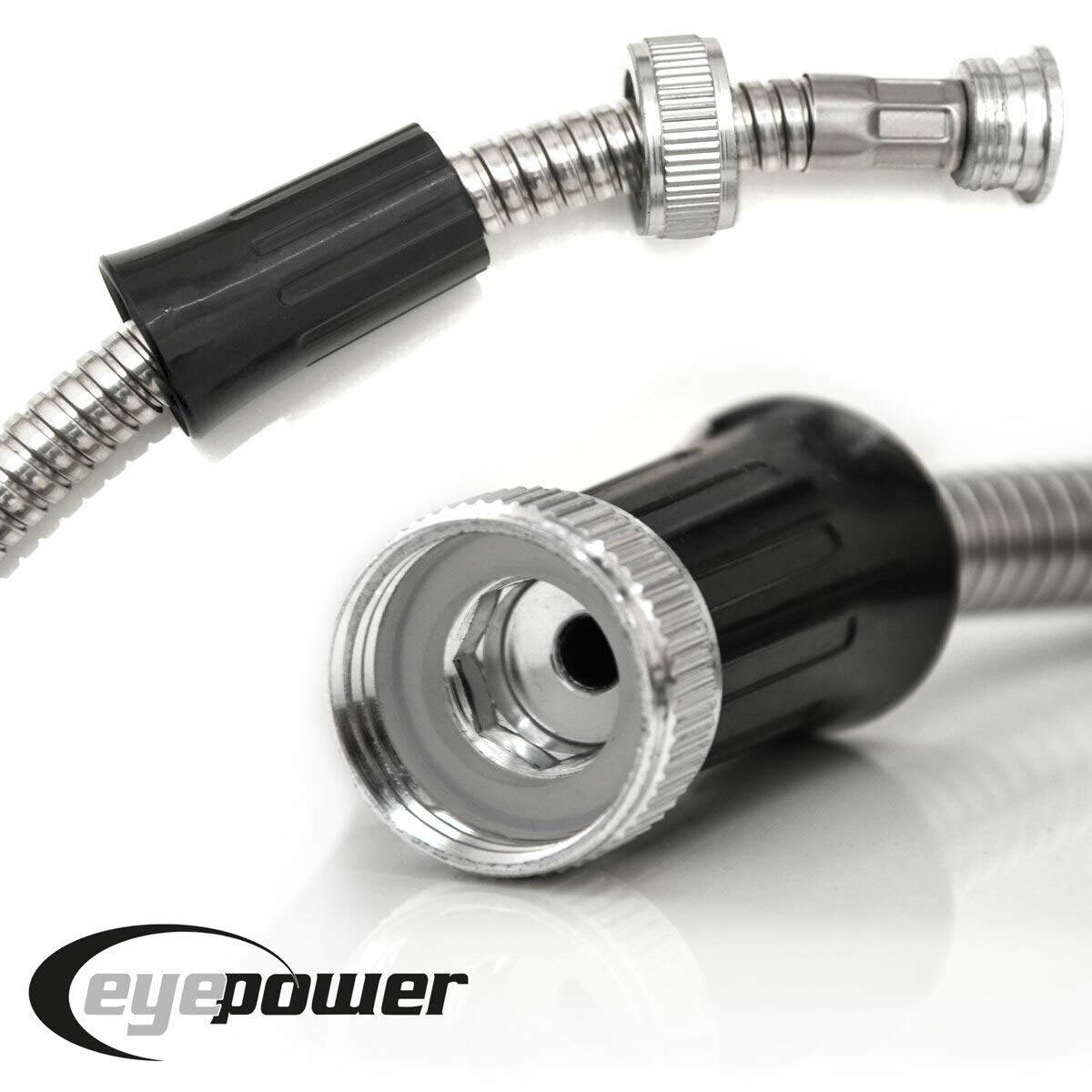 EYEPOWER 15m Kink-free Garden Hose 50ft Stainless Steel Water Hose Pipe Flexible Silver