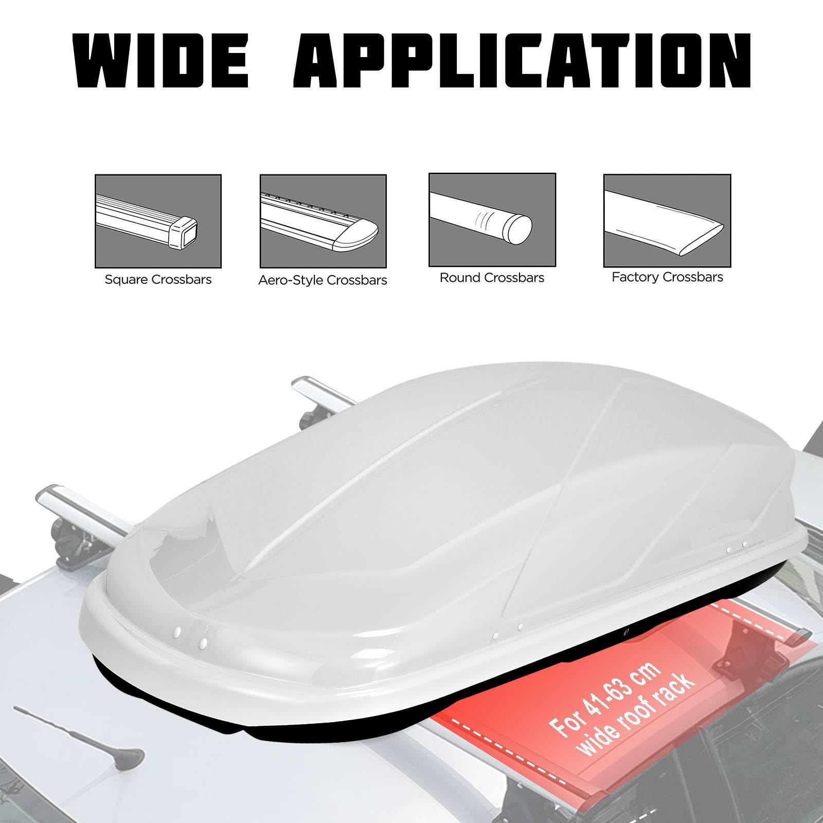 TANGZON Car Roof Box, 400L Extra-Large Car Top Roofbox with Dual Side Opening, Waterproof Hard Rooftop Cargo Carrier Storage Box for Tents Bags Luggage, Fits Most Cars (Black)