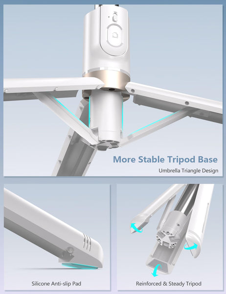 Selfie Stick Tripod with 2 Fill Lights, 45'' Extra Long Phone Tripod with Detachable Remote, Compatible with iPhone, Samsung, Smartphones