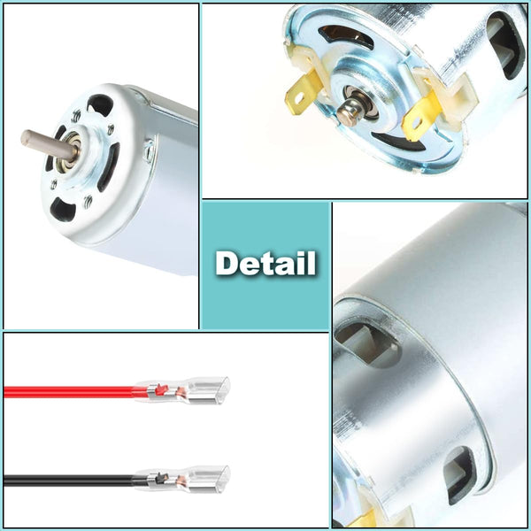 2 Pcs 545 Micro Motor DC 3.7-7.4 V 23500 RPM Long Shaft High Torque Gear RC Power Wheel Mini/Small Motor with Spring Wire, for RC Toy Car/Robot/Mini Fan/Electric Drill/UAV/DIY/Test