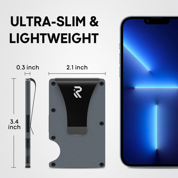 RealPlus Carbon Fiber Wallet, RFID Blocking Card Holder for Men, Minimalist Money Clip-Gifts for Men, Fathers, Boyfriends Birthday