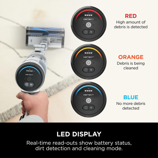 Shark PowerDetect Cordless Vacuum Cleaner, DuoClean Detect, Reverse Clean, Anti Hair Wrap Plus, Lightweight, 70 Min Runtime, Pet, Crevice & Multi-Surface Tools, Flexible, Handheld Mode, Grey IP1251UKT