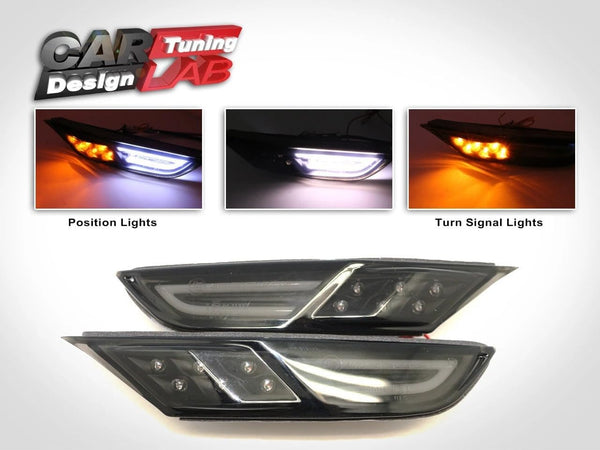 Amber/White LED Smoke Front Bumper Side Marker Fit For 09-20 Nissan GTR GT-R R35