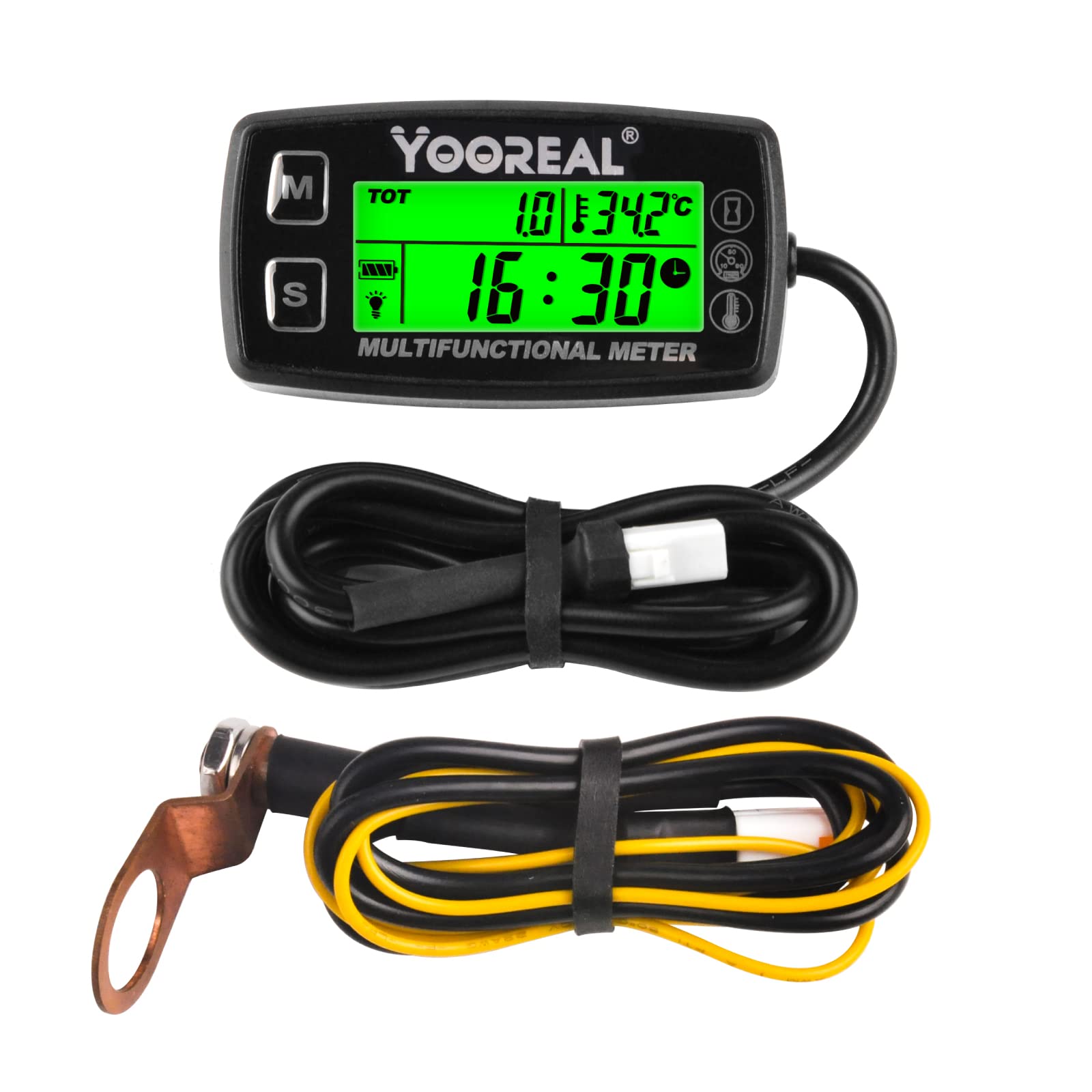 Yooreal Engine Temperature Gauge,TEMP Meter,User Shutdown Tachometer for Scooter Snowmobile Mini Bike Motorcycle Lawn Mower Generator Dump Truck