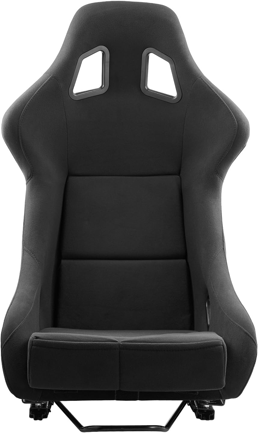 VEVOR Racing Seat, 1 Set, Integrated Racing Cockpit with Double-Lock Slider & High-Resilience Foam, Comfortable Racing Chair with Soft Velour Fabric & Q235B Slider, Fit for Racing Cars & Go-Karts