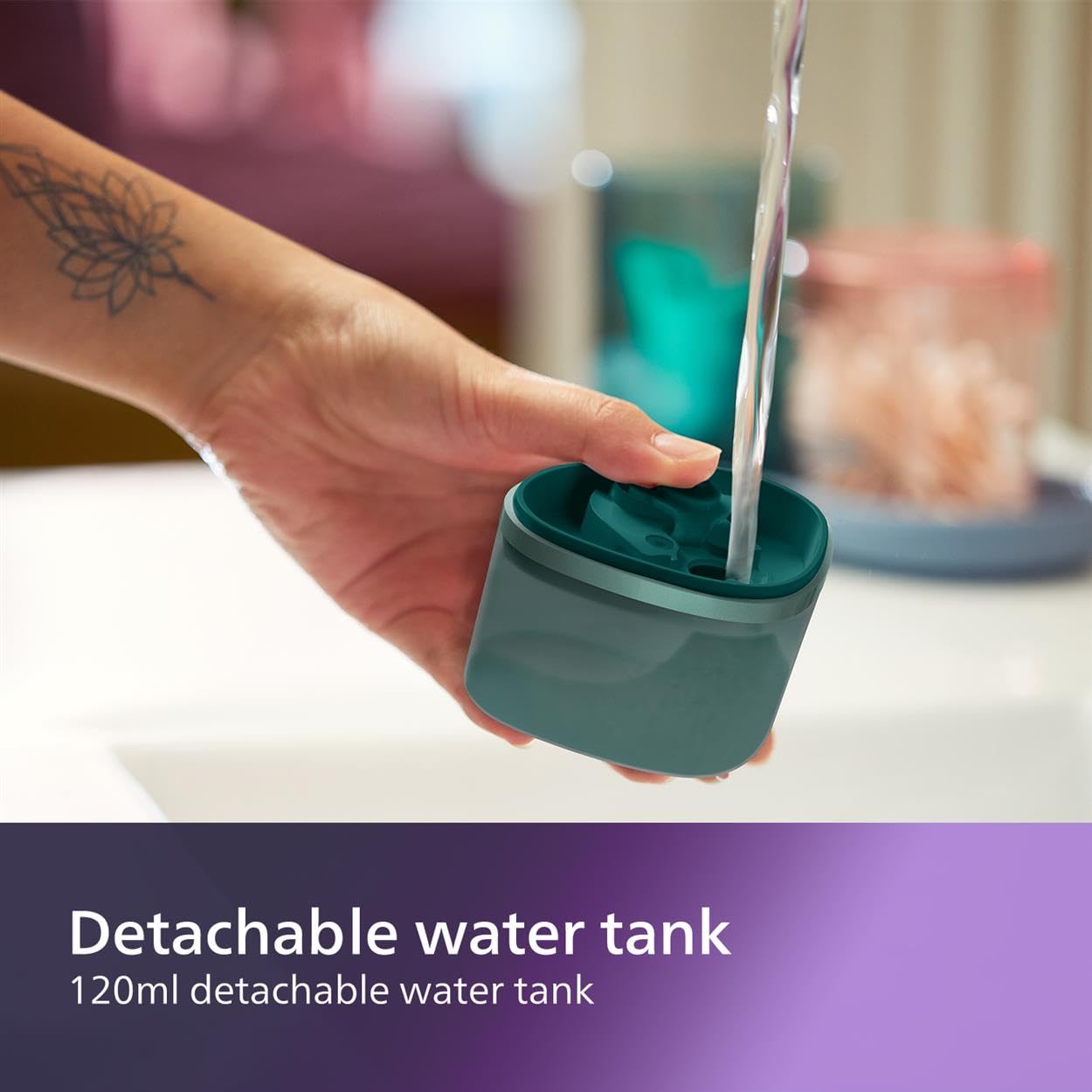 Philips 3000 Series Handheld Steamer, 1000W, 20 g/min Steam, Kills Germs, Detachable 100ml Water Tank, Compact + Foldable, Plastic Plate, Blue (STH3000/26)