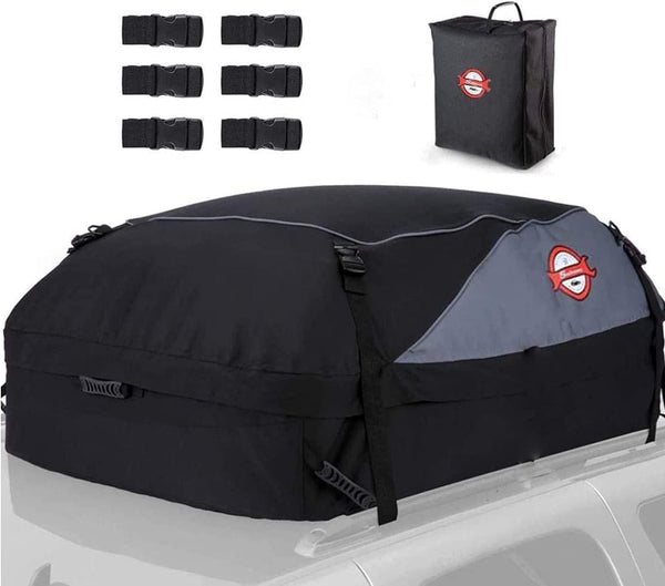 Sailnovo Roof Box Roof Bag 580L/20 Cubic Waterproof Car Roof Bag with 6 Door hooks, Soft-Shell Large Roof Cargo Carrier Bags for Cars without/with Roof Bars/Rack/Rails, Black