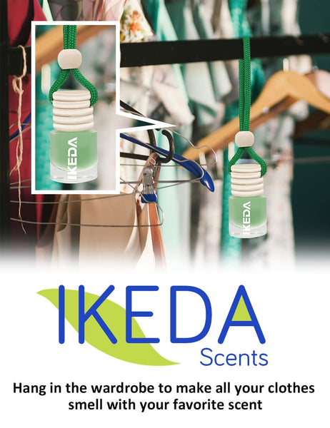 Ikeda scents Ikeda Car Air Fresheners | Automotive Hanging Pendant | Auto Perfume Diffuser with Real Oil | Strong and Long Last Fragrance | Fresh Smell Cover Odours | Car Accessories for Men Women