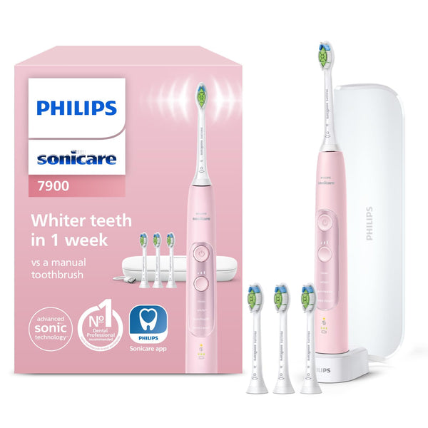Philips Sonicare Series 7900: Advanced Whitening Sonic Electric Toothbrush with app in White, (Model HX9636/19)