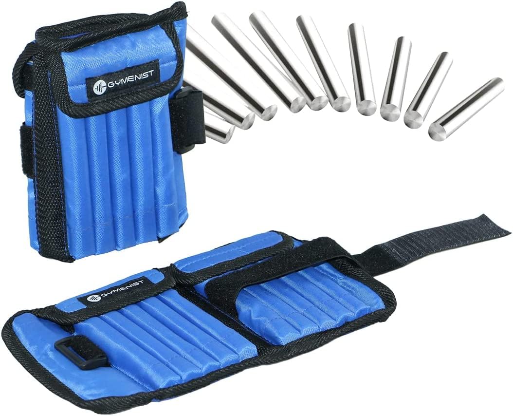 GYMENIST Pair Of Ankle Weights Can Be Adjusted Up To 5 LB Each SET OF 2 x Weight Wraps (Total 10-LB)