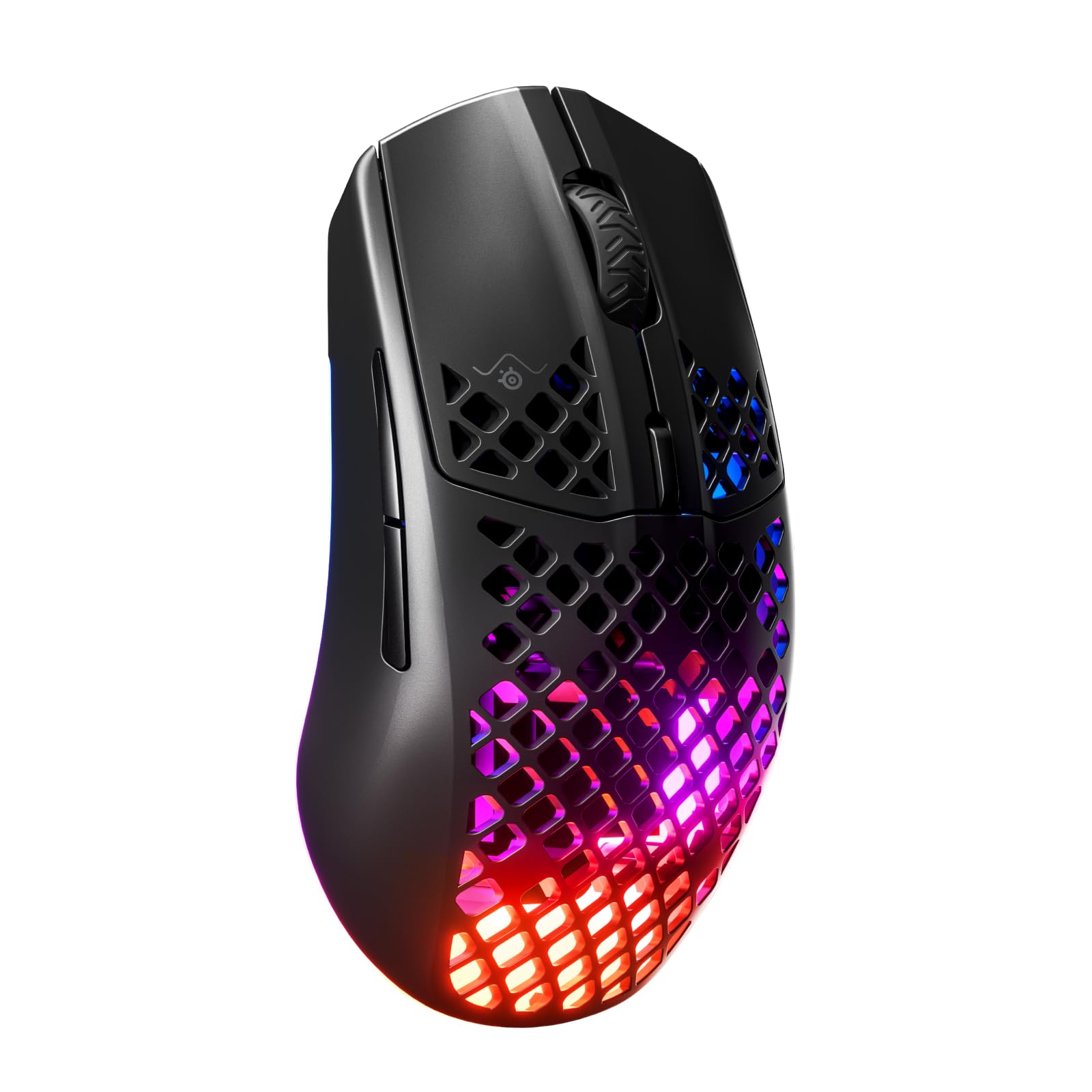 SteelSeries Aerox 3 Wireless - Holey RGB Gaming Mouse - Ultra-lightweight Water Resistant Design - 18K DPI TrueMove Air Optical Sensor - Lag-free 2.4GHz / Bluetooth Wireless - Onyx Black