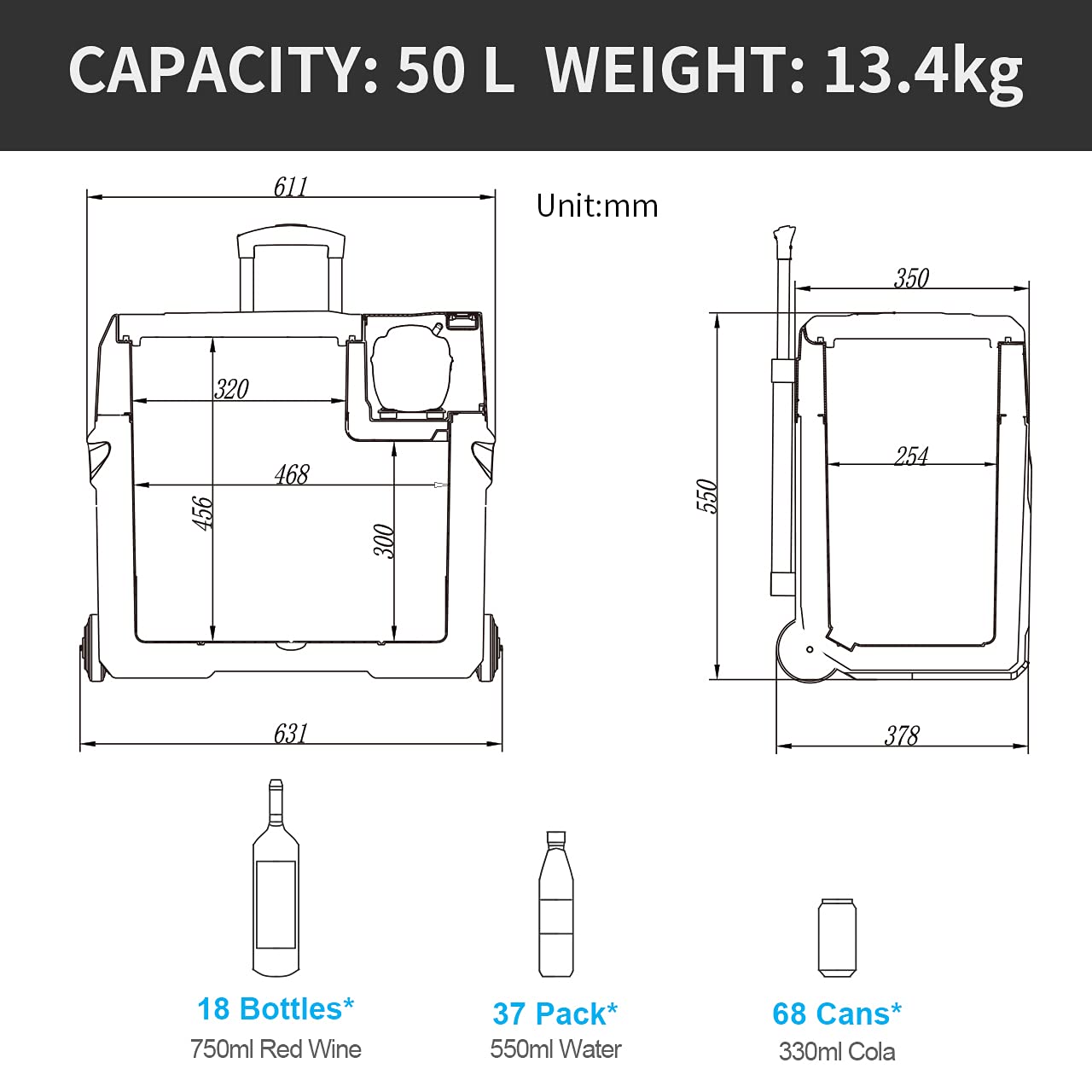 Alpicool CX30 30L Compressor Car Refrigerator, Portable Camping Fridge DC 12v Freezer for Truck, Campervan, RV, Boat, -20℃ to 20℃, with Telescopic Handle, USB Socket