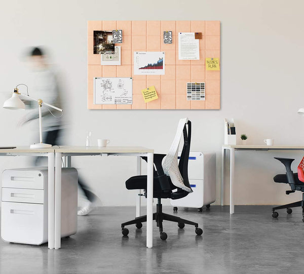 Uoisaiko Large 30x30cm Felt Board Tiles with 30 Pins, Pack of 6 Bulletin Board Notice Boards for Home Office Kitchen, Self Adhesive Pin Board Wall Tiles for Photos Memos