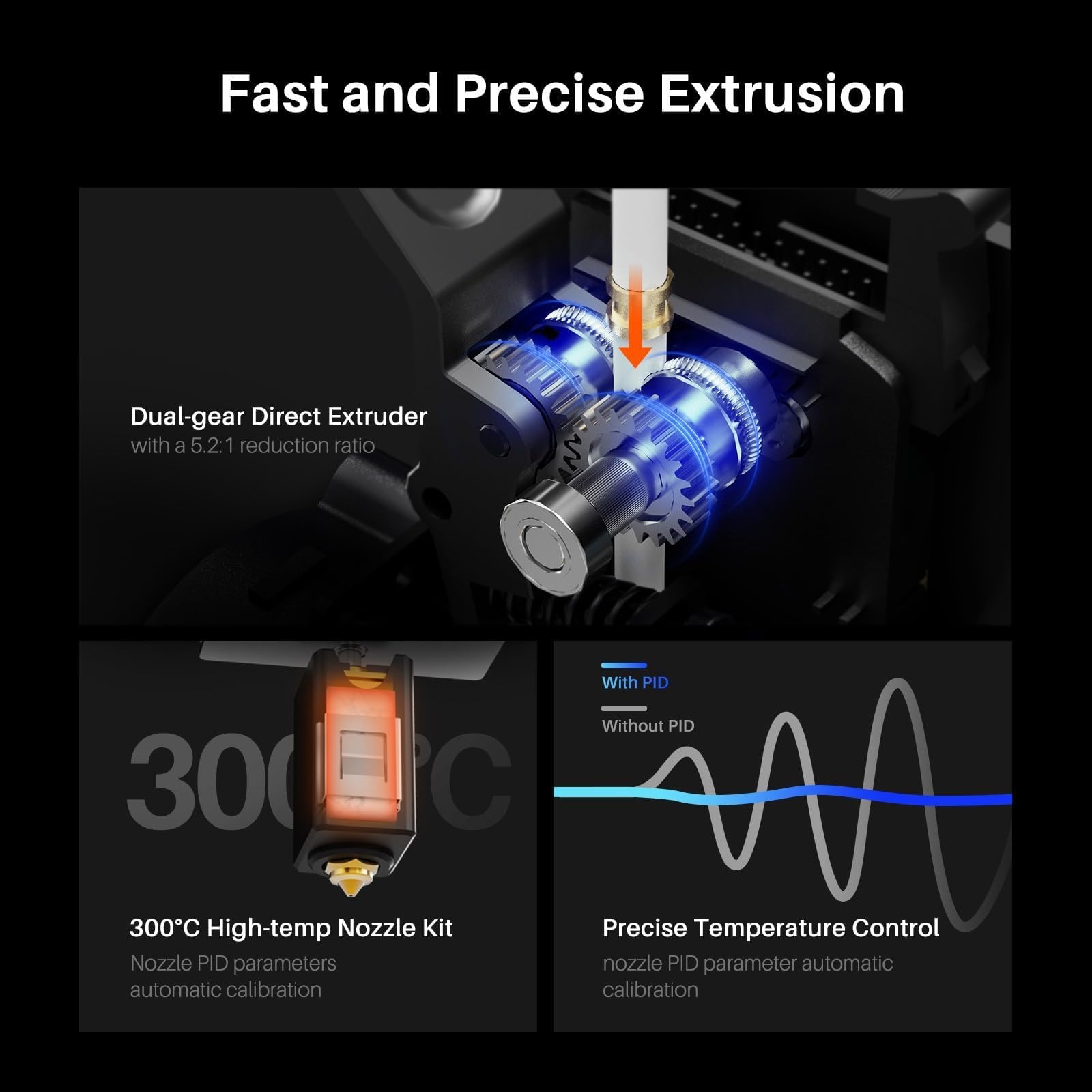 ELEGOO Neptune 4 3D Printer, 500mm/s High-Speed Fast FDM Printer with Klipper Firmware, Auto Leveling and Direct Extruder, Easy Assembly for Beginners, 225x225x265mm Printing Size