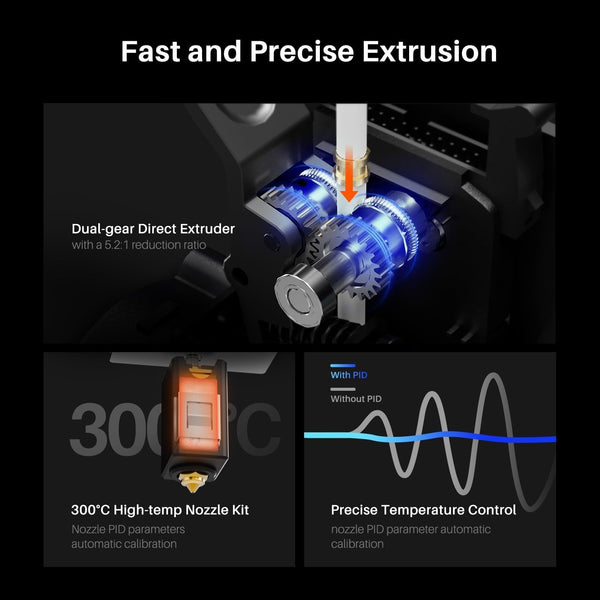 ELEGOO Neptune 4 3D Printer, 500mm/s High-Speed Fast FDM Printer with Klipper Firmware, Auto Leveling and Direct Extruder, Easy Assembly for Beginners, 225x225x265mm Printing Size