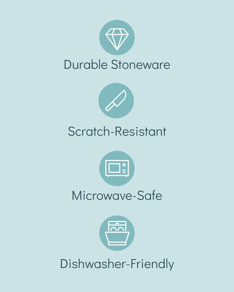 Manhattan Urban Black Line - 6-Piece Matte Black Soup Plate Set - Premium Stoneware, Dishwasher and Microwave Safe - Stylish Deep Plate Set, Perfect