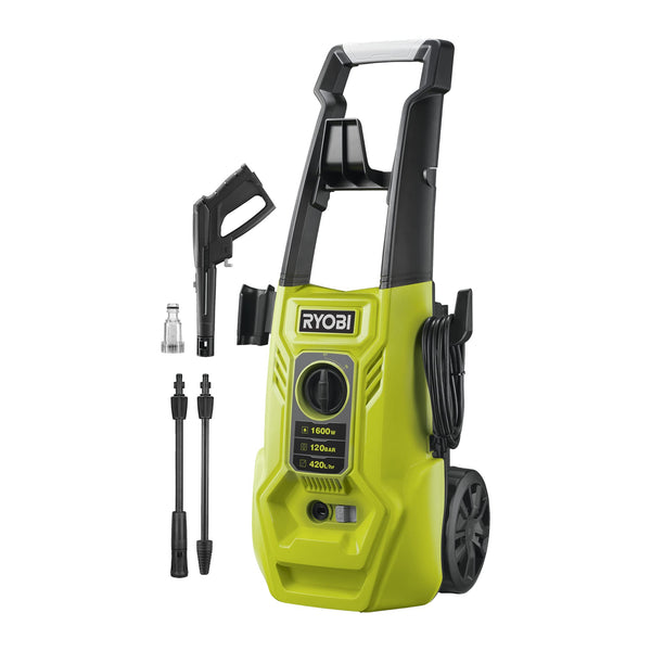 RYOBI RY110PWA 1400W 110bar Pressure Washer, Hyper Green,5133005366