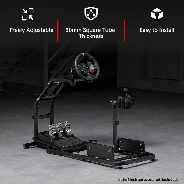 Dardoo Racing Simulator Cockpit Fits for Logitech G27 G29 G920 G923, Thrustmaster T300 T128X,Adjustable Driving Steering Wheel Stand Gaming Frame, Not Included Wheel, Pedal and Seat