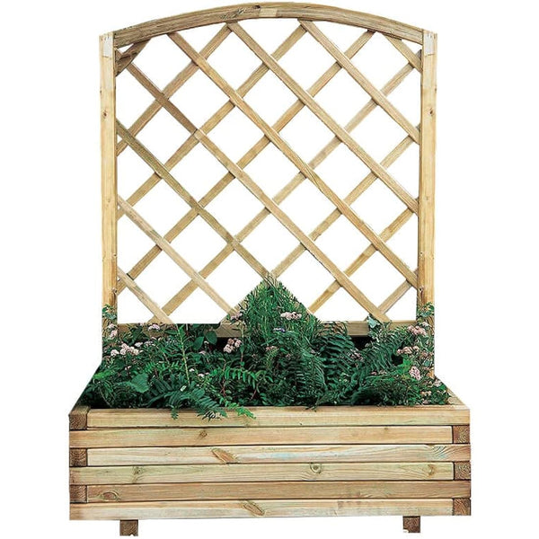 Forest Garden 1.35 m x 1 m Pressure Treated Wooden Toulouse Planter Including Trellis