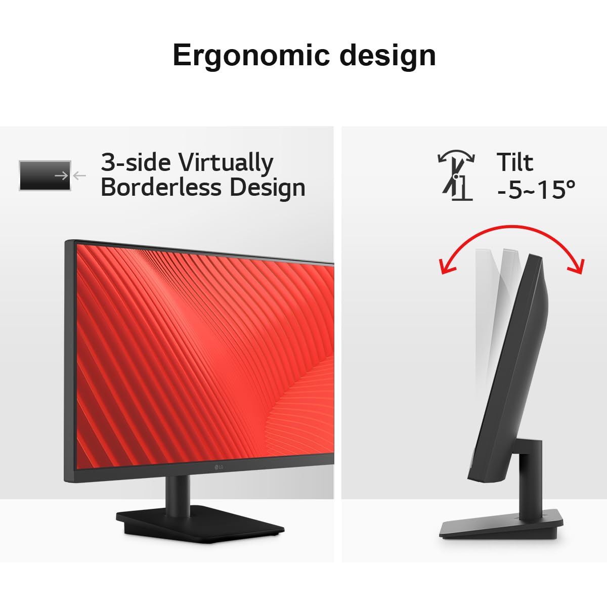 LG Electronics Monitor 24MS500, 24 Inch, 1080p, 100Hz, 5ms, IPS Display, Smart Energy Saving, HDMI