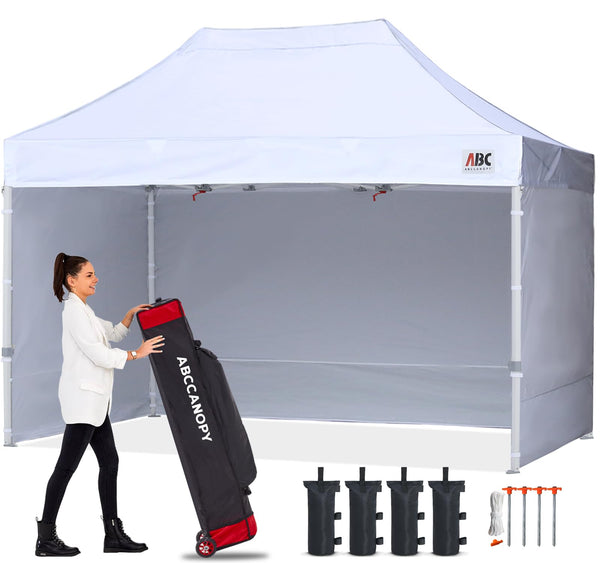 ABCCANOPY 3x6M Pop Up Gazebo Canopy Commercial Tents Market stall with 4 Removable Sidewalls and Roller Bag Bonus 4 Weight Bags (Grey)