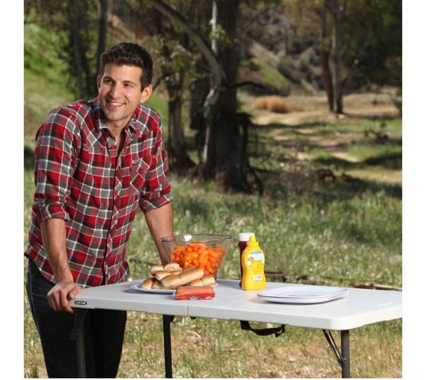 LIFETIME Height Adjustable Craft Camping and Utility Folding Table