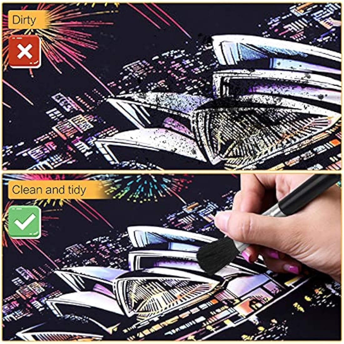 19 Pieces Scratch Painting Art Tools, Black Scratch Drawing Pen with Wooden Stylus Sticks, Small Scraper, Brush, Tool Bag, Scratch Drawing Tool for Kids Adult Painting Paper