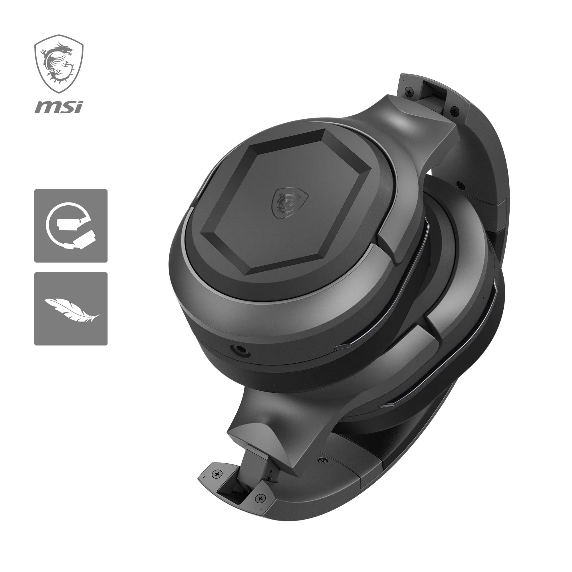 MSI IMMERSE GH50 GAMING HEADSET - 7.1 Virtual Surround Sound, Vibration Feedback, 40mm Neodymium Drivers, RGB Lighting, Detachable Mic, Inline Controls, USB 2.0 Connector - Wired (Package may vary)