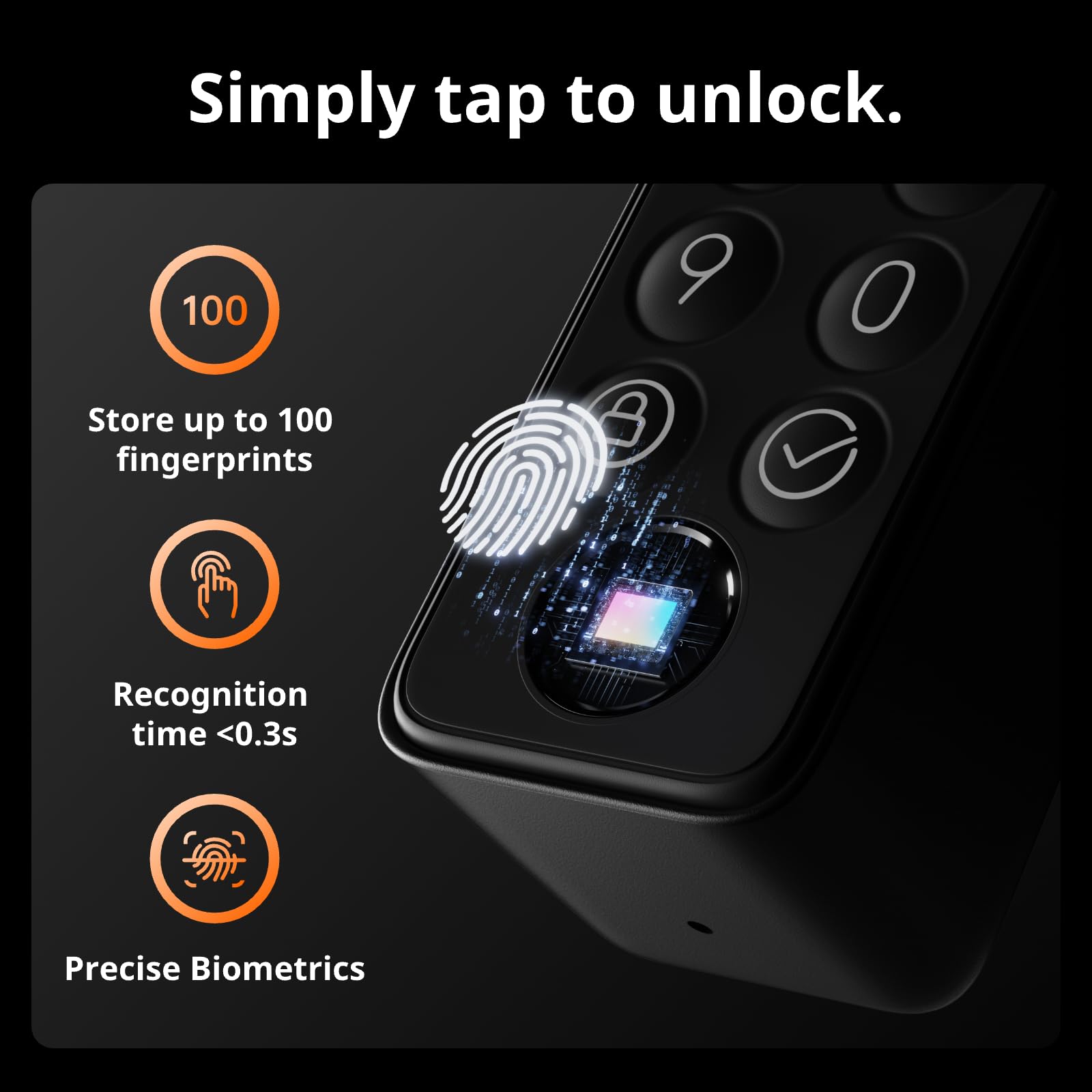 SwitchBot WiFi Smart Lock Pro with Touchscreen Keypad, Fingerprint Door Lock, Smart Door Lock, Fits Your Existing Euro Profile Cylinder, IP65 Weatherproof, Supports Matter, Alexa, Google, IFTTT