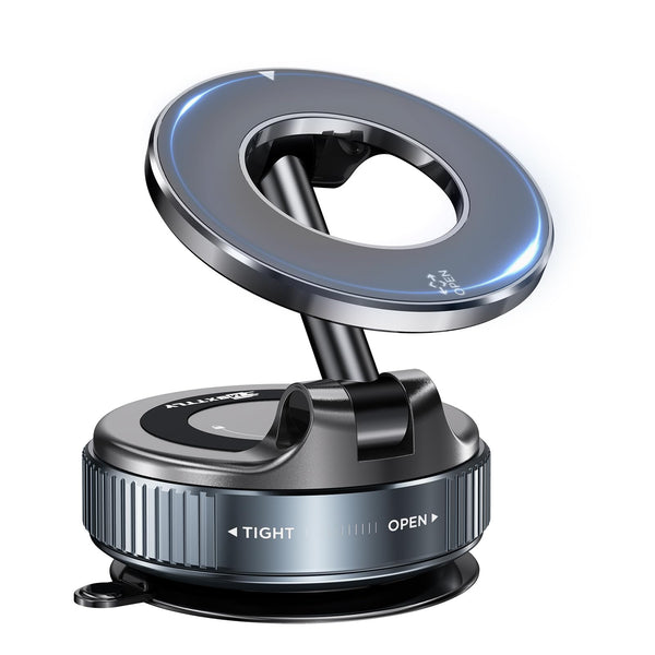 MSXTTLY Vacuum Magnetic Phone Holder for Car, 2025 Vmag-S1, Suction Phone Mount 360° Rotatable, Foldable & Adjustable, for iPhone 16 Pro MAX 15 14 13 12 & Android, Black