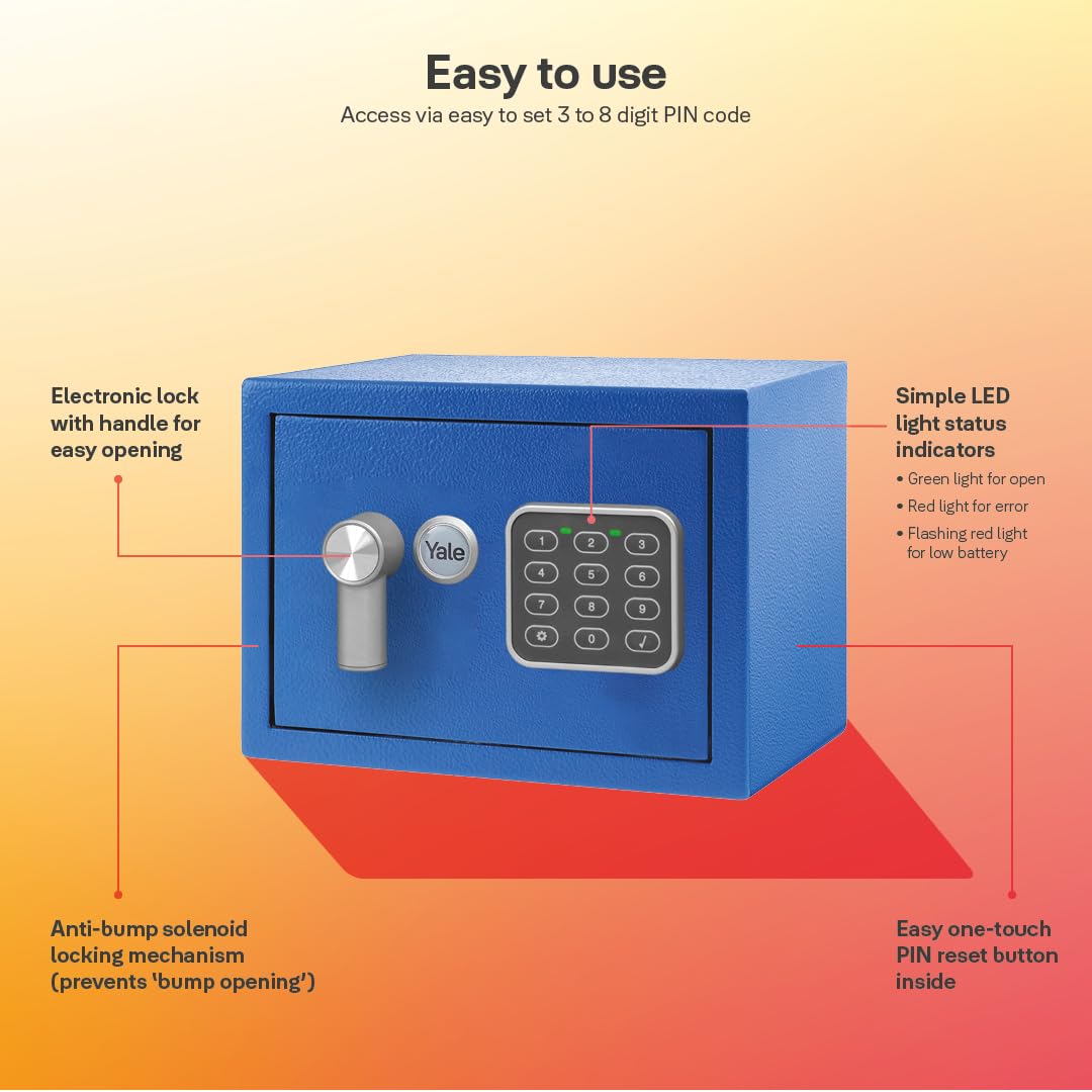 Yale - Electronic Alarmed Safe Laptop - Standard Security - YLC/200/DB2