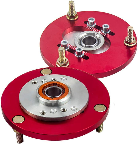 maXpeedingrods Front Camber Plates Coilovers for BMW E36 1991-1998 316i 318i 323i Top Mounts Red