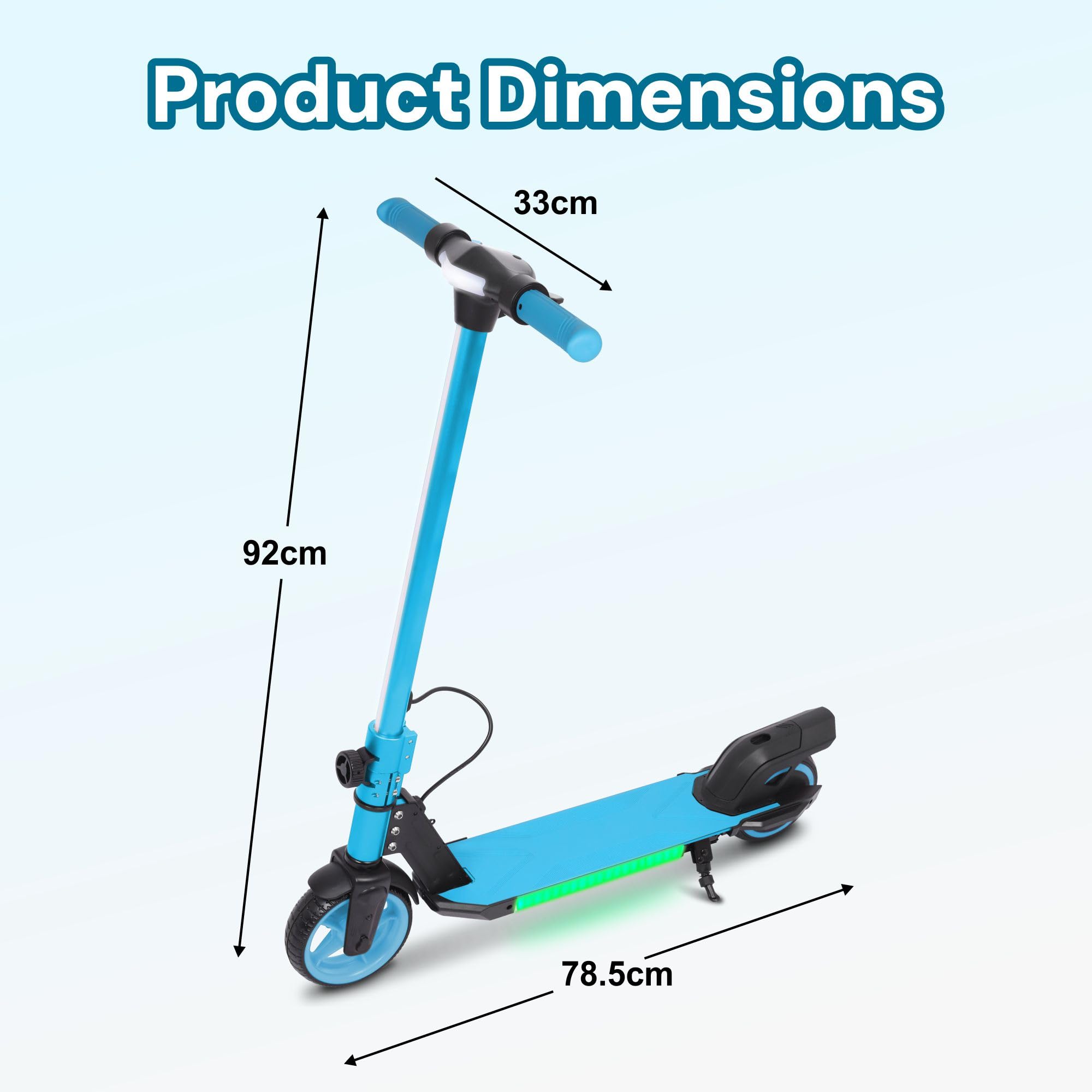 Electric Scooter Kids Foldable Mobility Scooters E Bike With RGB LED Lights For Ages 6-12 Boys Girls | 3 Speed Modes | 6-10 KM Range Dual Braking System 150W Motor Gift for Children