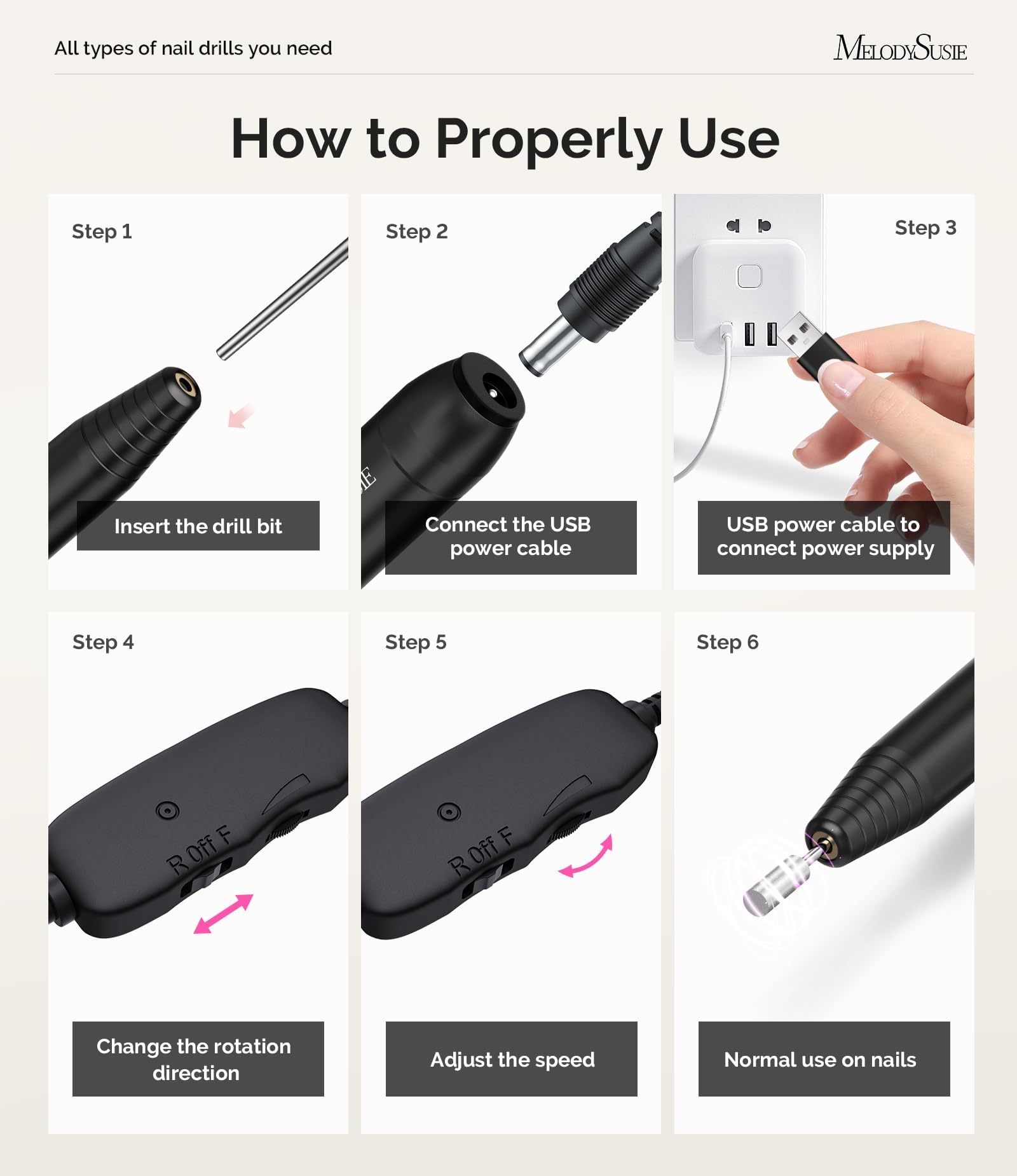 MELODYSUSIE Sheen Electric Nail Files 20000RPM for Beginners, Professional Compact Nail Drill Machine Set for Acrylics Nails, Efile with Nail Clippers Manicure and Pedicure Set, with UK Plug, Gold