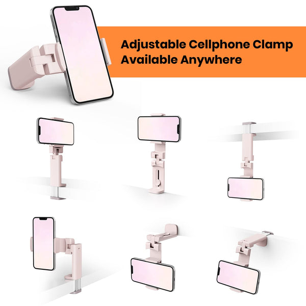 Airplane Phone Holder - Klearlook 4 in 1 Adjustable Phone Stand for Travel,360 Rotation Handsfree Viewing Flight Phone Holder,Foldable Travel Essential,Accessory for Flying/Traveling/Home/Office-Black