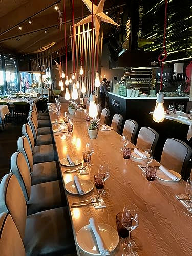 greenandco E27 ST64 LED Vintage Fflament Bulb 5W Replaces 35W 400lm 2000K Extra Warm White 360 230V, no Flicker, not dimmable, 8-Pack