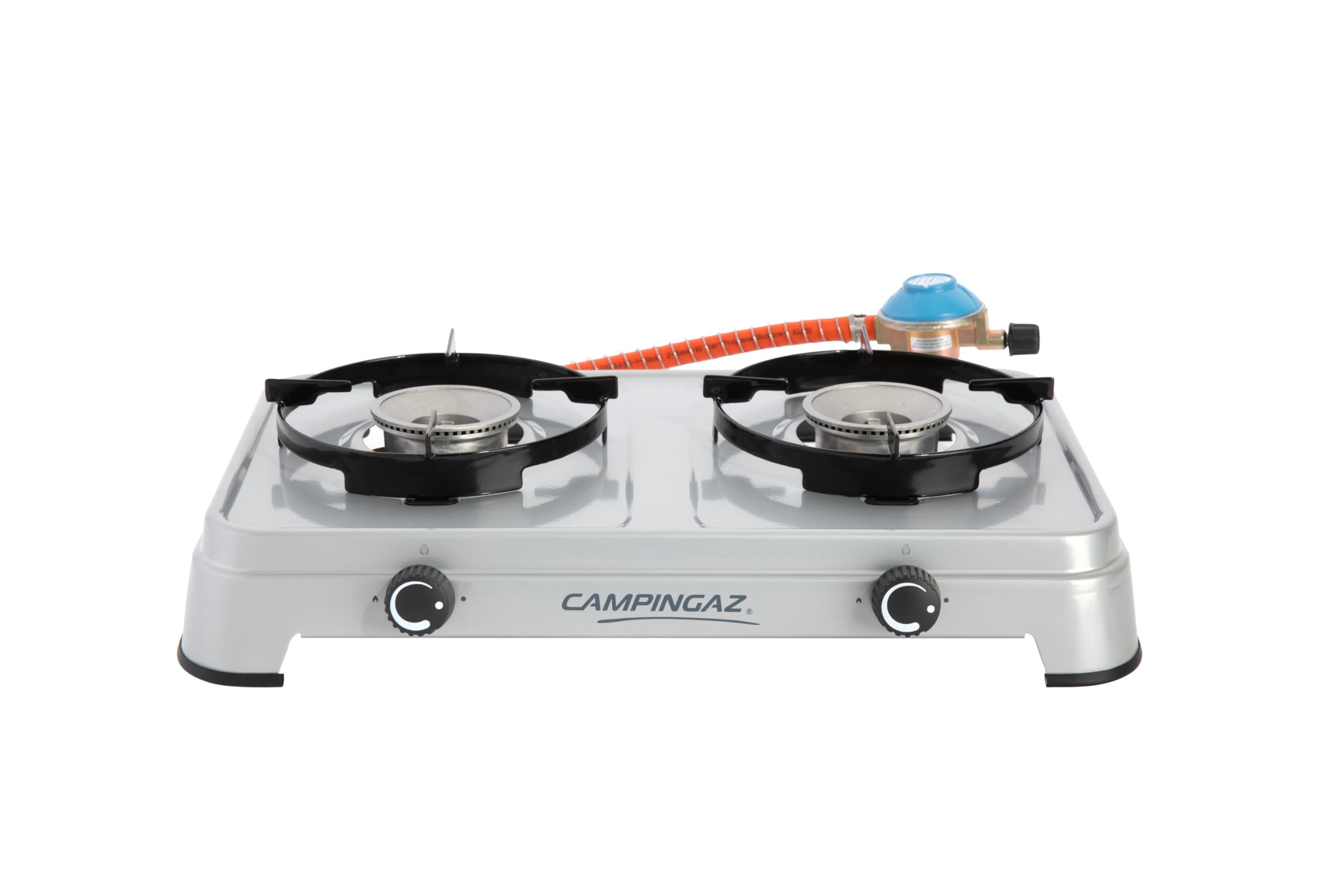 Campingaz Camping Cook CV Gas Stove, 2-Burner, Camping Stove, Operation with Gas Cartridge, Portable Gas Stove with 3600 W, Cartridge Stove with 2 Infinitely Adjustable Hotplates