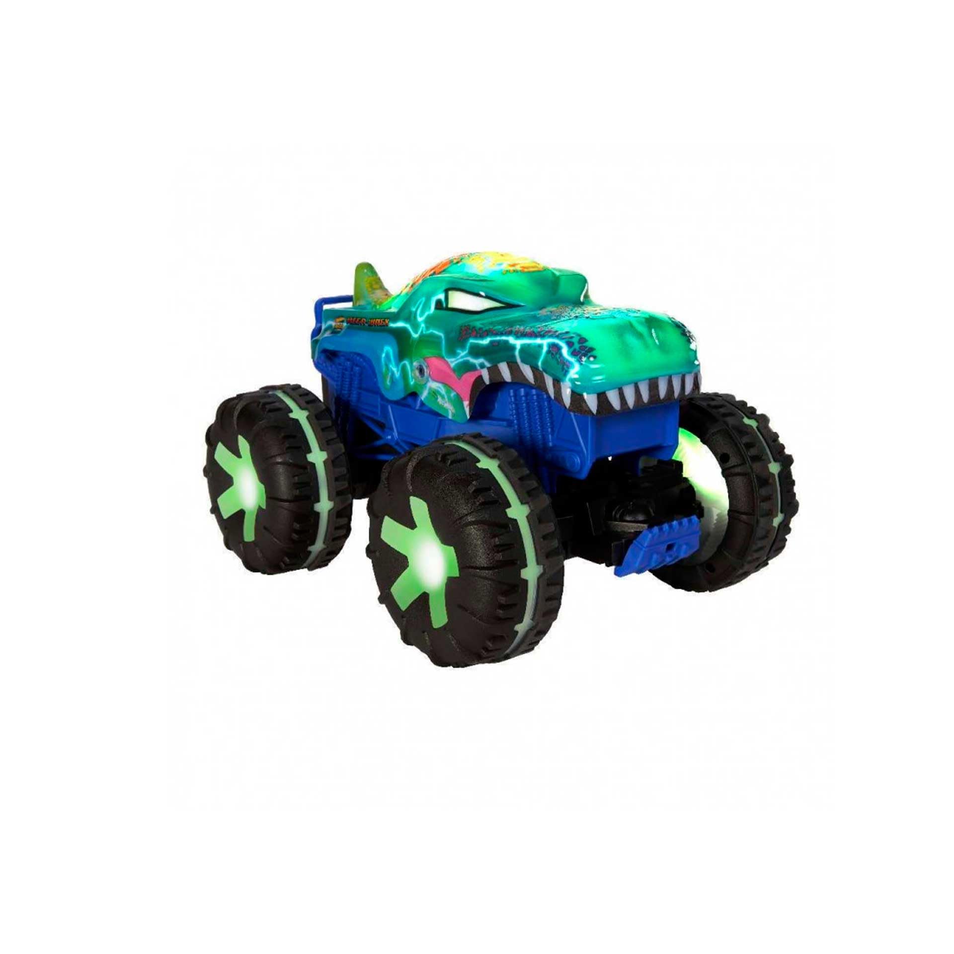 Hot Wheels Monster Trucks Remote Control Car, 1:15 Scale Mega-Wrex Alive Battery-Powered RC Vehicle with Lights & Sounds, JBD90