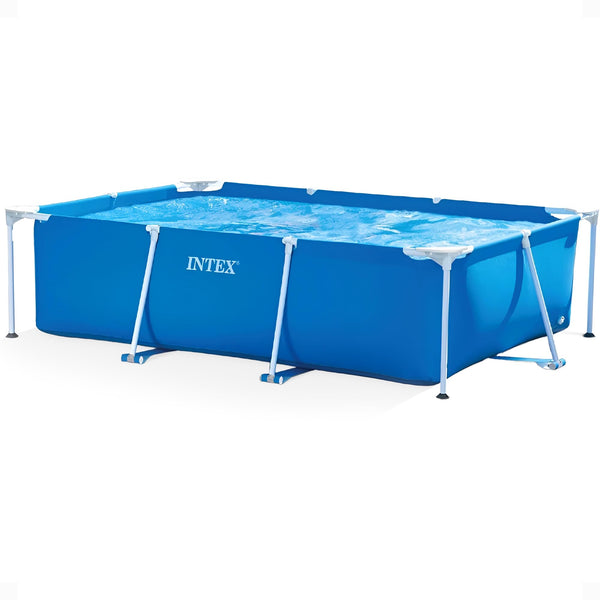 INTEX | 28272 Metal Frame Rectangular Outdoor Swimming Pool, Filter Pump Not Included, Capacity 3834 L, Measures 300 x 200 x 75 Centimeters - Colour Blue